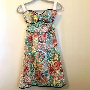 Nanette Lepore size 2 strapless dress, floral, multicolor, excellent condition!